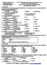 Đề thi chọn học sinh giỏi vòng tỉnh môn Tiếng Anh Lớp 10 - Đề 4 - Năm học 2010-2011 - Sở GD & ĐT Vĩnh Phúc (Có đáp án)
